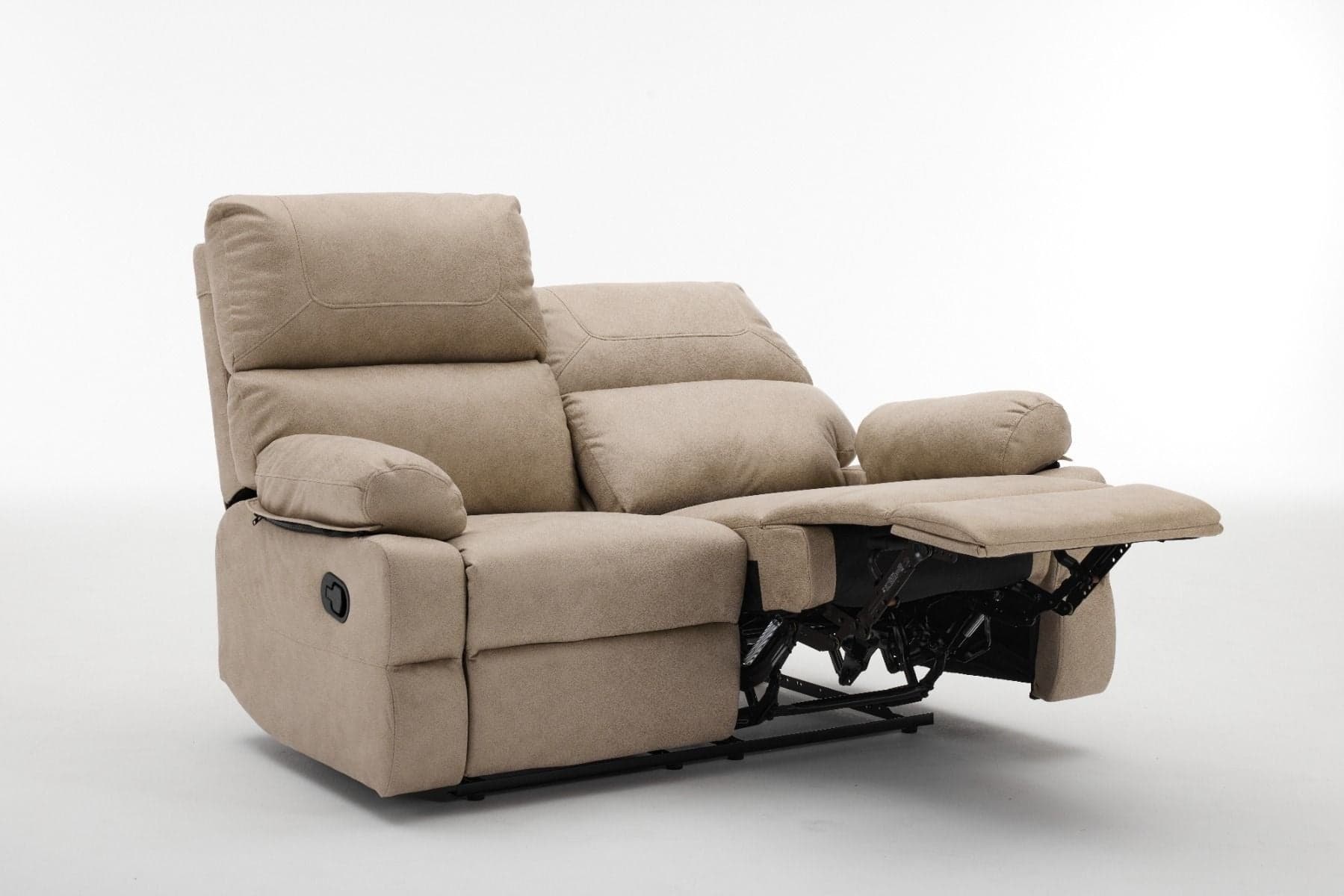 Divano "Cassiopeia" con doppio recliner manuale e rivestimento in tessuto per interno in Divani Decor Space - Altamura, commercioVirtuoso.it