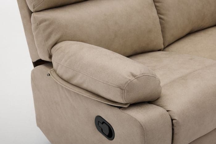 Divano "Cassiopeia" con doppio recliner manuale e rivestimento in tessuto per interno in Divani Decor Space - Altamura, commercioVirtuoso.it