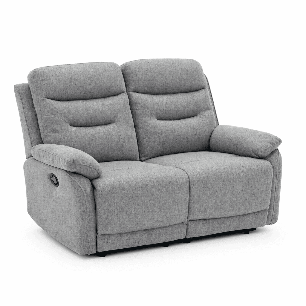 Divano "Andromeda" con doppio recliner manuale e rivestimento in tessuto grigio per interno - 26