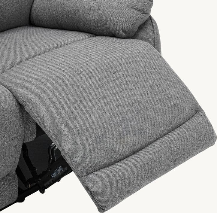 Divano "Andromeda" con doppio recliner manuale e rivestimento in tessuto grigio per interno in Divani Decor Space - Altamura, commercioVirtuoso.it