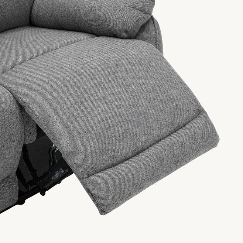 Divano "Andromeda" con doppio recliner manuale e rivestimento in tessuto grigio per interno in Divani Decor Space - Altamura, commercioVirtuoso.it