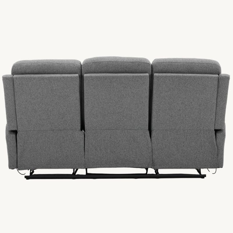 Divano "Andromeda" con doppio recliner manuale e rivestimento in tessuto grigio per interno - 22
