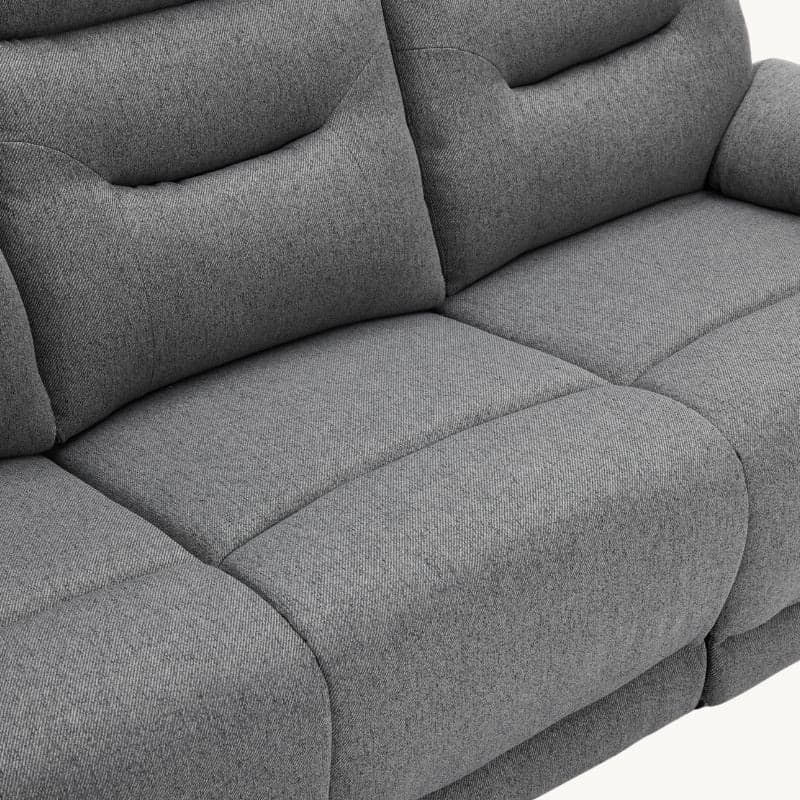 Divano "Andromeda" con doppio recliner manuale e rivestimento in tessuto grigio per interno - 23