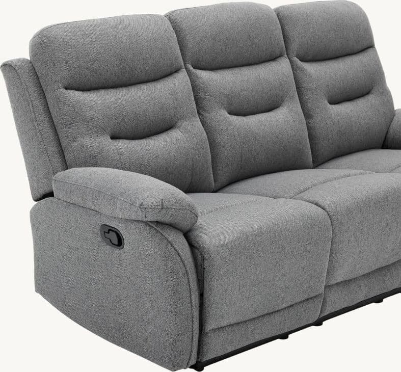 Divano "Andromeda" con doppio recliner manuale e rivestimento in tessuto grigio per interno - 24