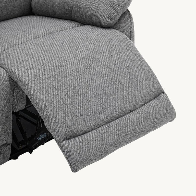 Divano "Andromeda" con doppio recliner manuale e rivestimento in tessuto grigio per interno in Divani Decor Space - Altamura, commercioVirtuoso.it