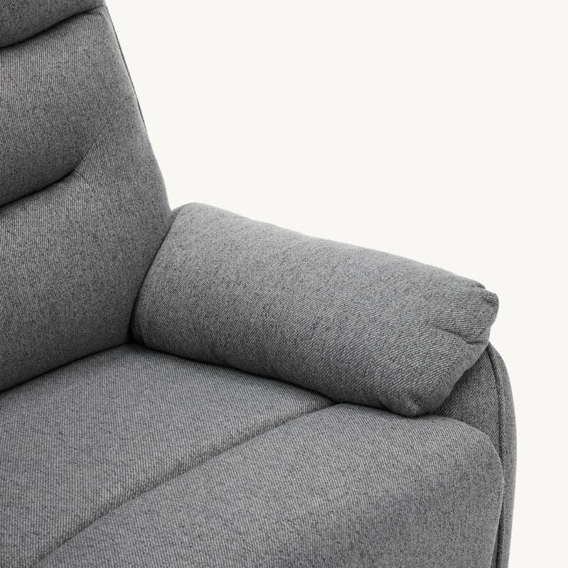Divano "Andromeda" con doppio recliner manuale e rivestimento in tessuto grigio per interno in Divani Decor Space - Altamura, commercioVirtuoso.it