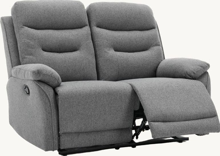 Divano "Andromeda" con doppio recliner manuale e rivestimento in tessuto grigio per interno in Divani Decor Space - Altamura, commercioVirtuoso.it