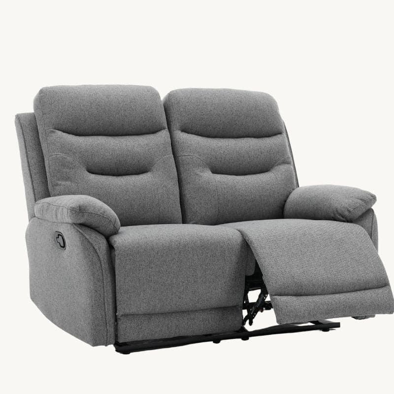 Divano "Andromeda" con doppio recliner manuale e rivestimento in tessuto grigio per interno in Divani Decor Space - Altamura, commercioVirtuoso.it