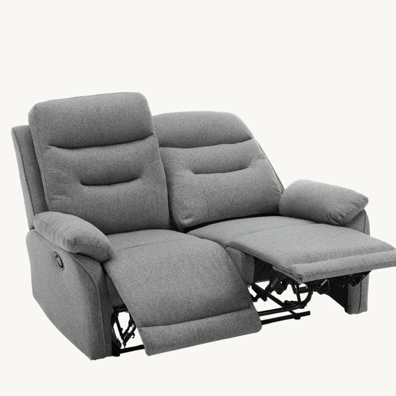Divano "Andromeda" con doppio recliner manuale e rivestimento in tessuto grigio per interno in Divani Decor Space - Altamura, commercioVirtuoso.it