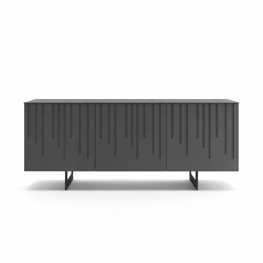 Madia "Eagle" moderna a tre ante in MDF laccato con piede a slitta per interno in Credenze Decor Space - Altamura, commercioVirtuoso.it