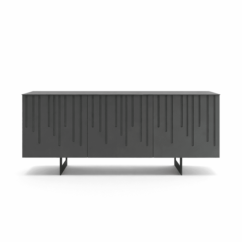 Madia "Eagle" moderna a tre ante in MDF laccato con piede a slitta per interno in Credenze Decor Space - Altamura, commercioVirtuoso.it