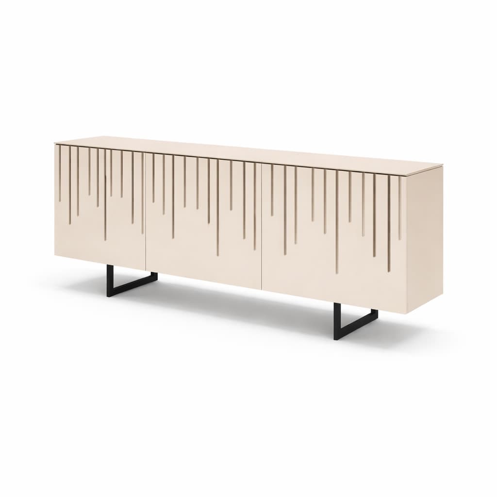 Madia "Eagle" moderna a tre ante in MDF laccato con piede a slitta per interno in Credenze Decor Space - Altamura, commercioVirtuoso.it