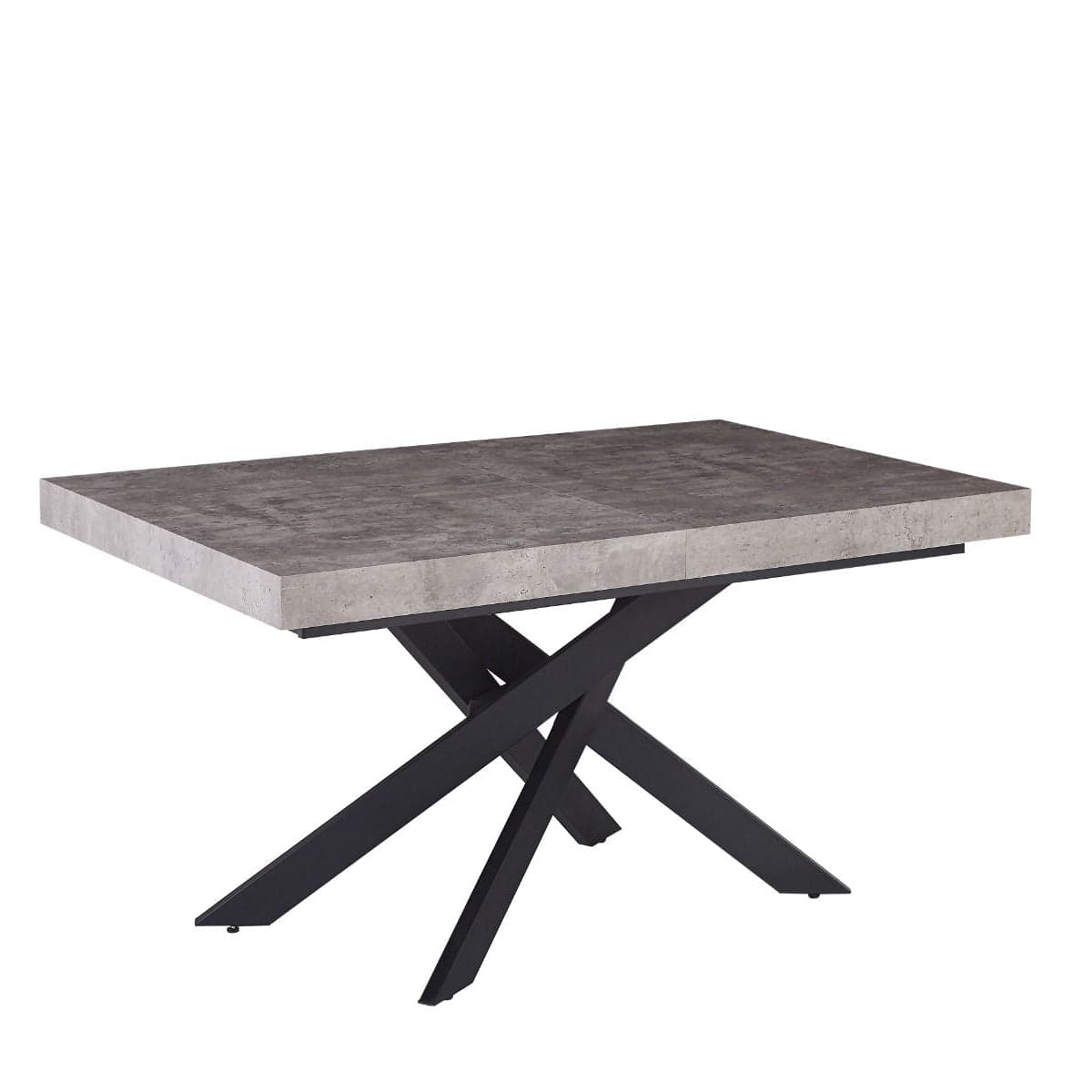 Tavolo "Trappist" con gambe incrociate e piano in finitura cemento beton, design moderno, per arredo interno - 8