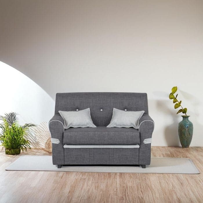 Divano "Orionis" 2 posti con cuscini e rivestimento in tessuto per interno in Divani Decor Space - Altamura, commercioVirtuoso.it