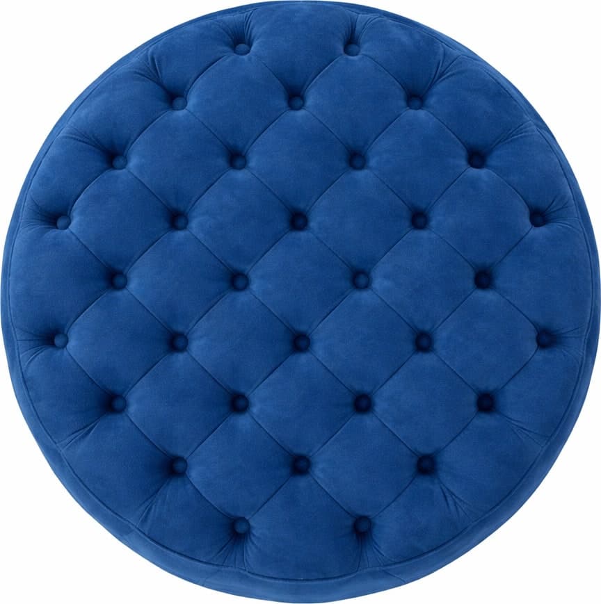 Pouf "Auriga" rotondo con bottoni e rivestimento in velluto per interno in Ottomane e poggiapiedi Decor Space - Altamura, commercioVirtuoso.it