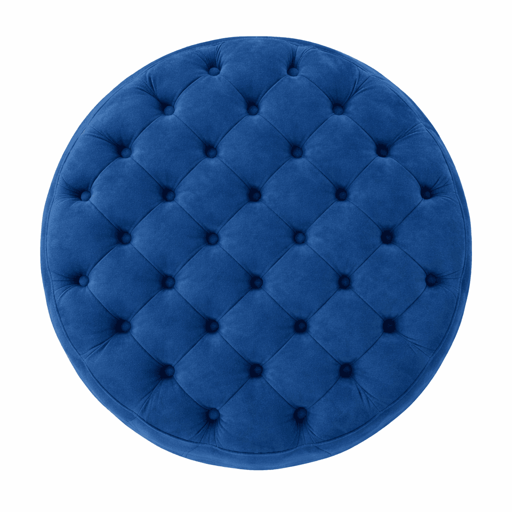 Pouf "Auriga" rotondo con bottoni e rivestimento in velluto per interno in Ottomane e poggiapiedi Decor Space - Altamura, commercioVirtuoso.it