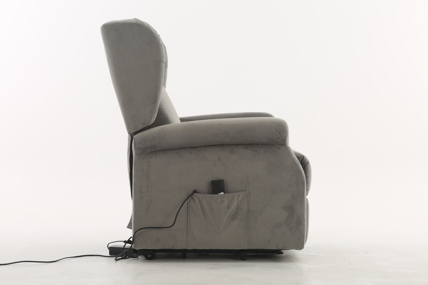Poltrona "Perseus" con recliner elettrico e rivestimento in tessuto grigio per interno in Poltrone Decor Space - Altamura, commercioVirtuoso.it