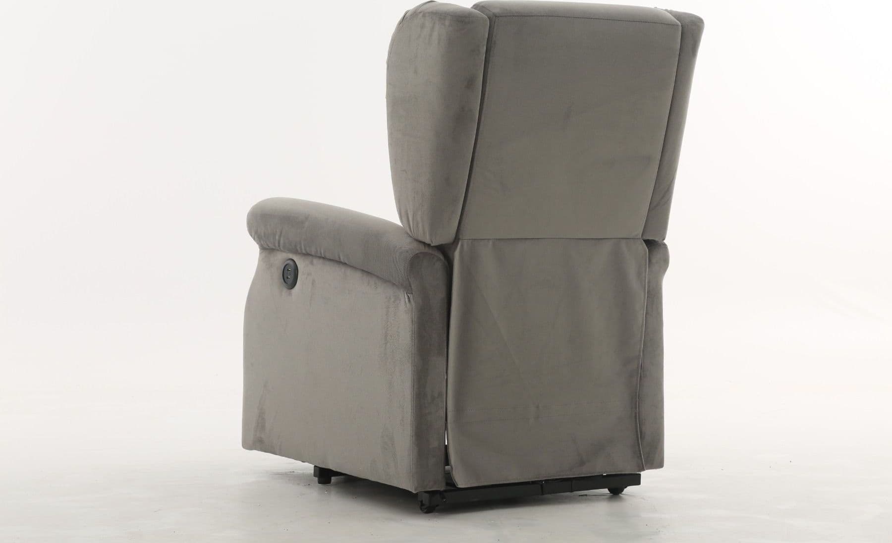 Poltrona "Perseus" con recliner elettrico e rivestimento in tessuto grigio per interno in Poltrone Decor Space - Altamura, commercioVirtuoso.it