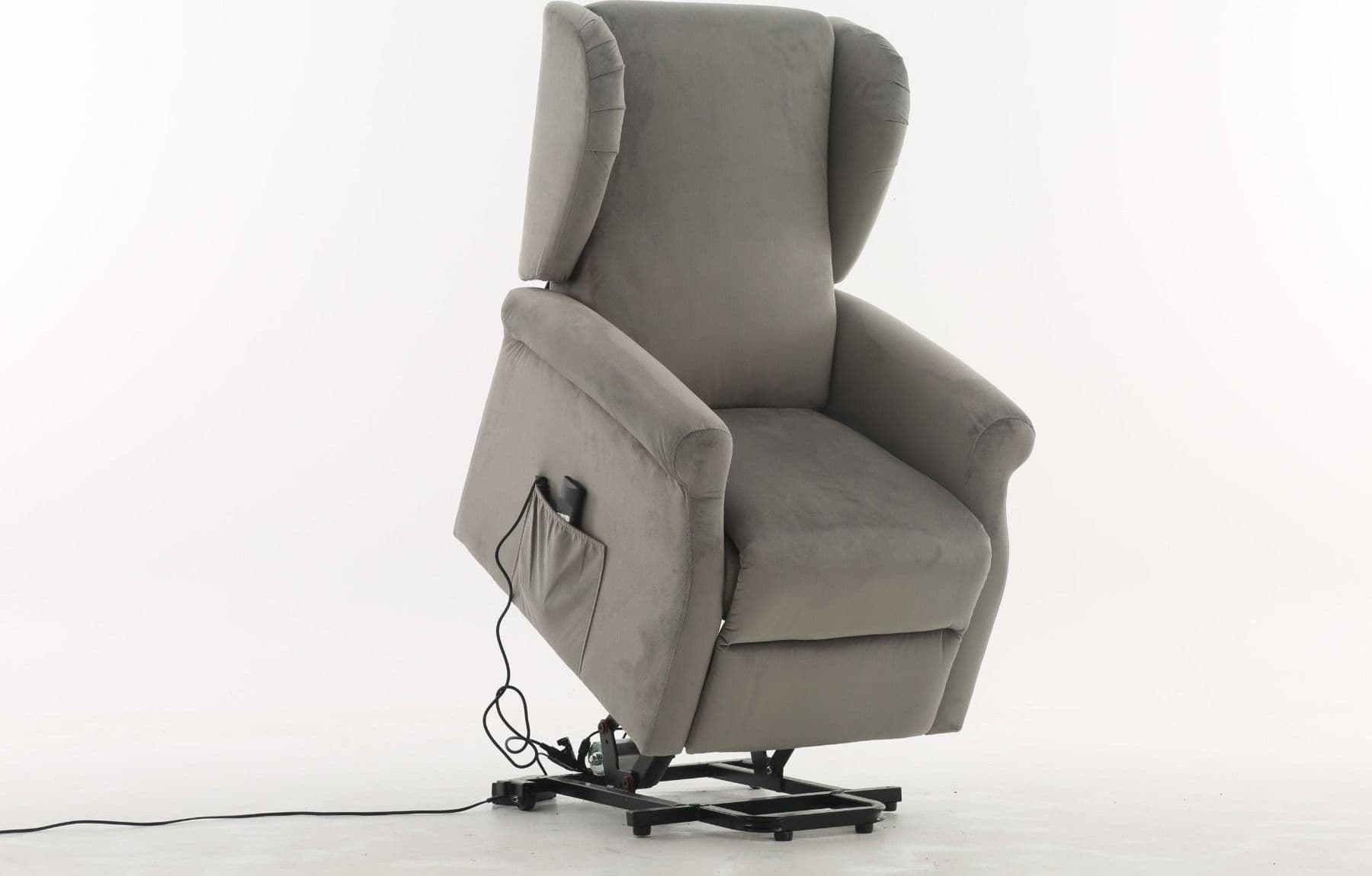 Poltrona "Perseus" con recliner elettrico e rivestimento in tessuto grigio per interno in Poltrone Decor Space - Altamura, commercioVirtuoso.it