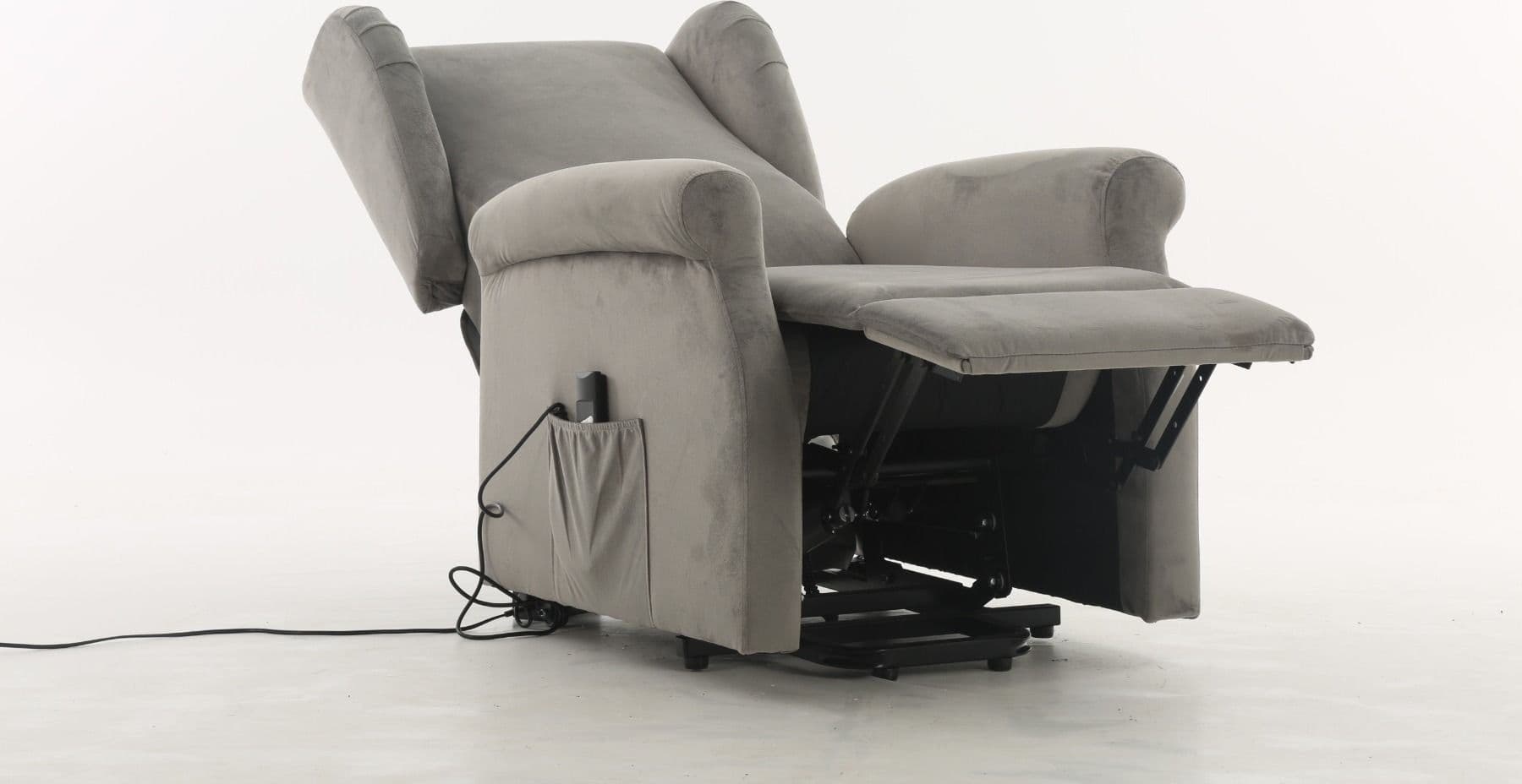 Poltrona "Perseus" con recliner elettrico e rivestimento in tessuto grigio per interno in Poltrone Decor Space - Altamura, commercioVirtuoso.it