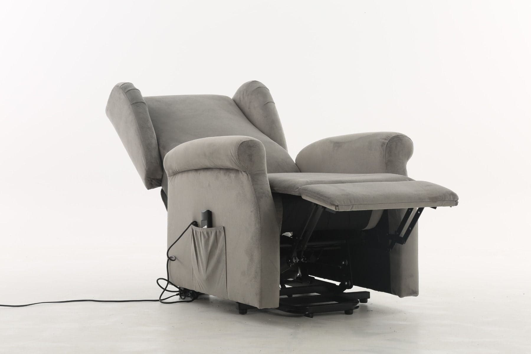 Poltrona "Perseus" con recliner elettrico e rivestimento in tessuto grigio per interno in Poltrone Decor Space - Altamura, commercioVirtuoso.it
