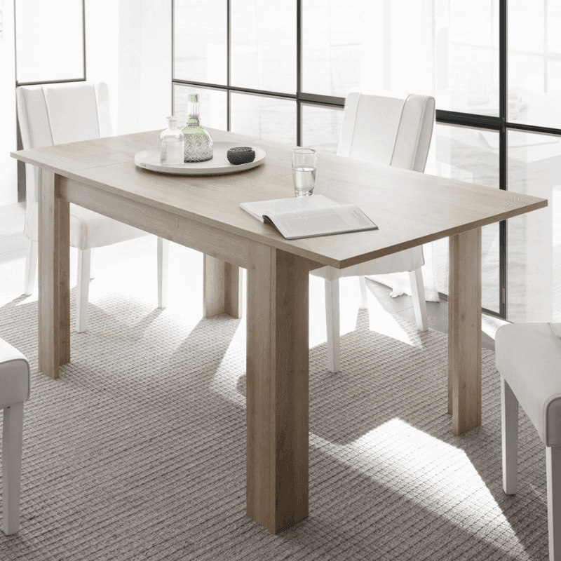 Tavolo "Gliese" con gambe e piano in MDF, design moderno, per arredo interno 137/185 x 90 h 76 cm in Tavoli da sala da pranzo Decor Space - Altamura, commercioVirtuoso.it