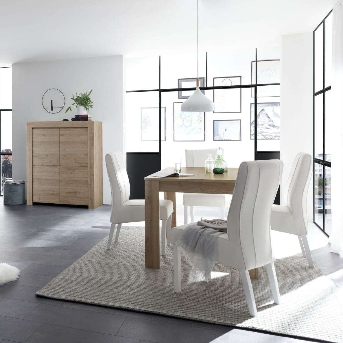 Tavolo "Gliese" con gambe e piano in MDF, design moderno, per arredo interno 137/185 x 90 h 76 cm - 21