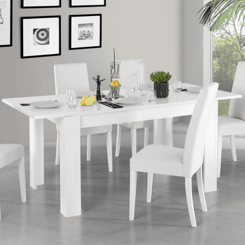Tavolo "Gliese" con gambe e piano in MDF, design moderno, per arredo interno 137/185 x 90 h 76 cm - 35