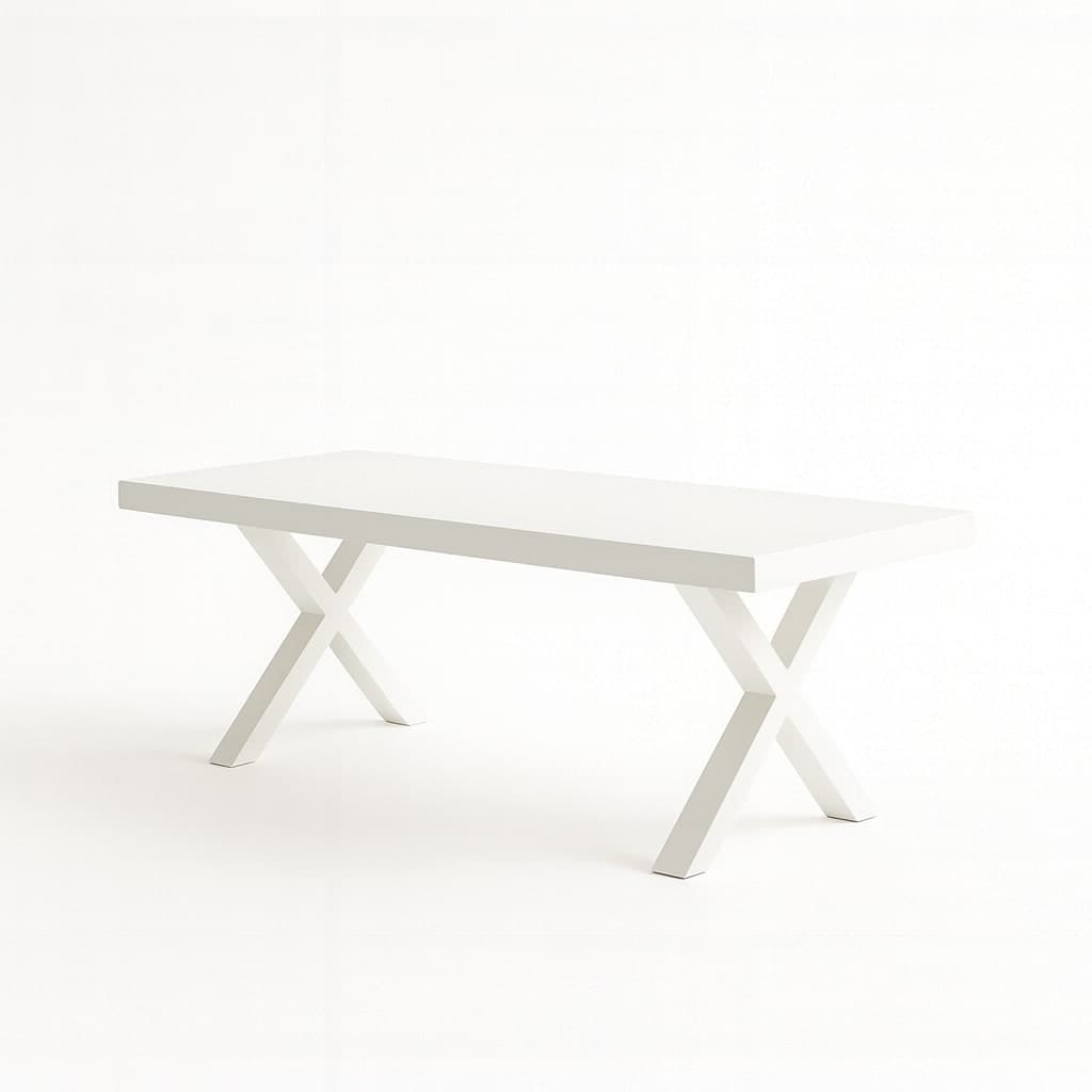 Tavolo "Fomalhaut" con gambe e piano stabile in MDF, design moderno, per arredo interno in Tavoli da sala da pranzo Decor Space - Altamura, commercioVirtuoso.it