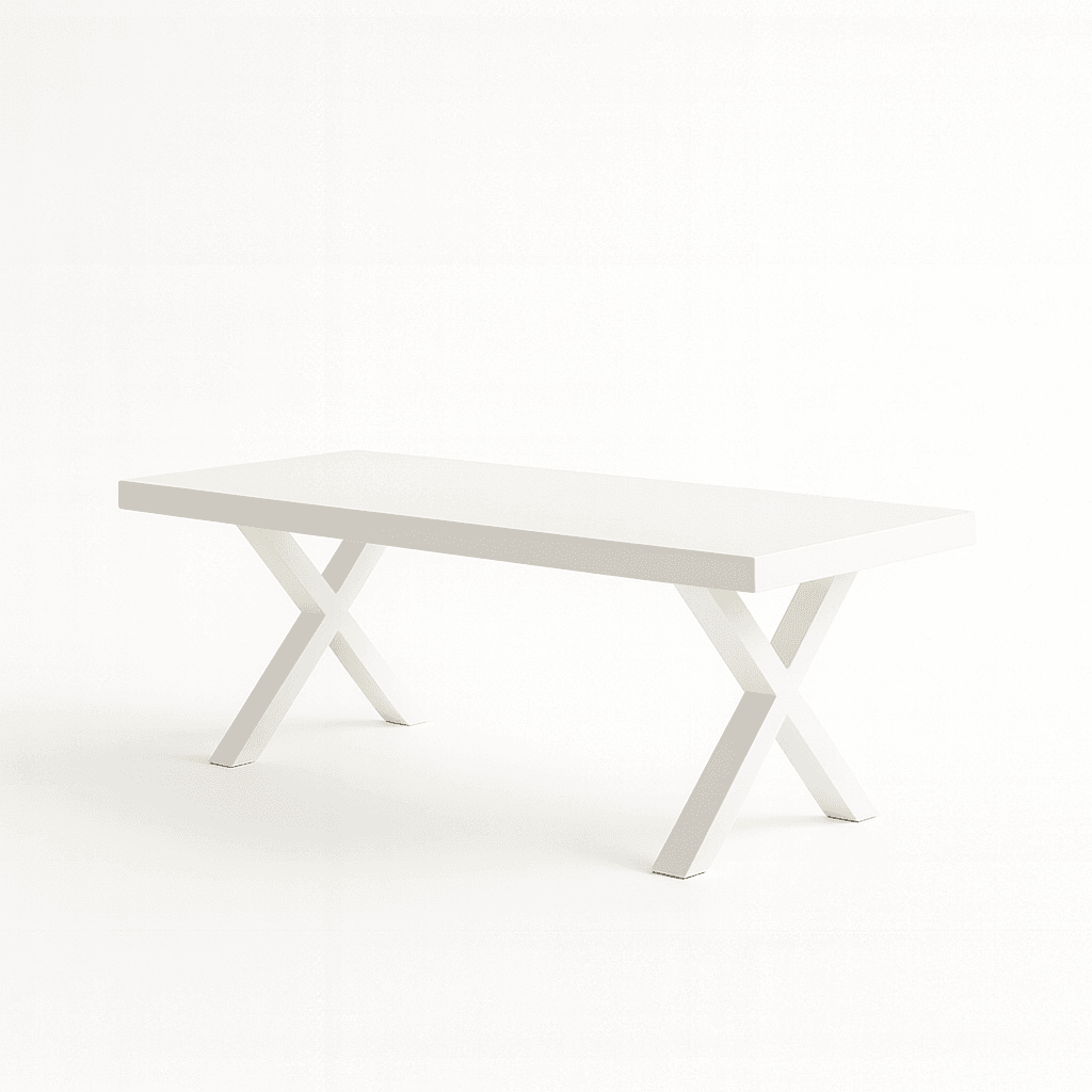 Tavolo "Fomalhaut" con gambe e piano stabile in MDF, design moderno, per arredo interno in Tavoli da sala da pranzo Decor Space - Altamura, commercioVirtuoso.it