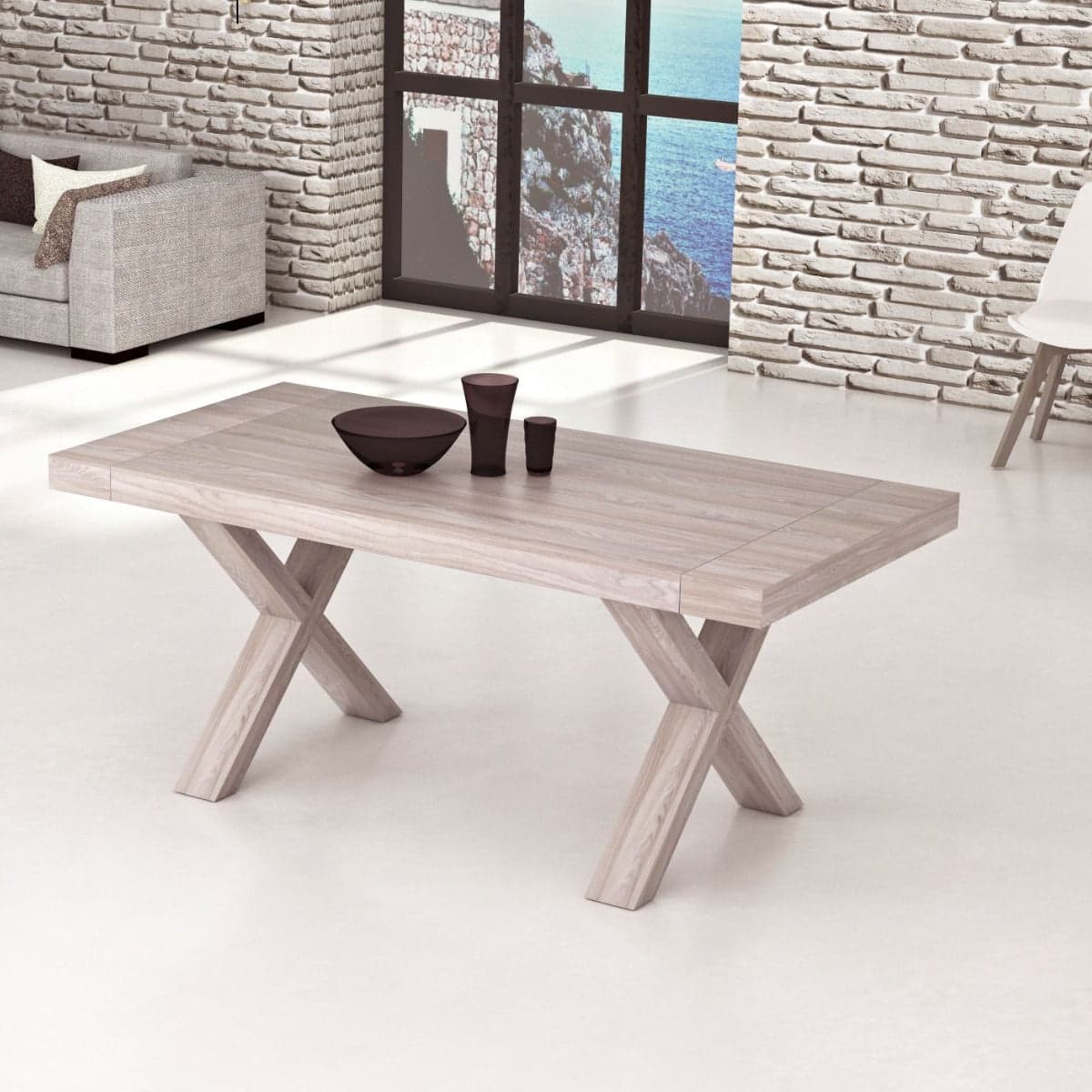 Tavolo "Fomalhaut" con gambe e piano stabile in MDF, design moderno, per arredo interno in Tavoli da sala da pranzo Decor Space - Altamura, commercioVirtuoso.it