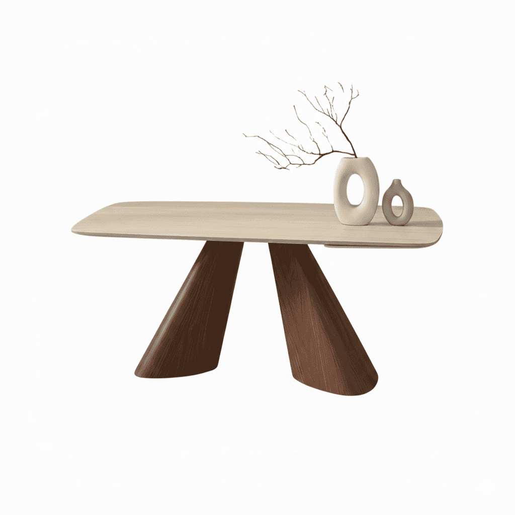 Tavolo "Aldebaran" con piano in ceramica finitura travertino, design moderno, 180/260 x 90 x h 75 cm in Tavoli da sala da pranzo Decor Space - Altamura, commercioVirtuoso.it