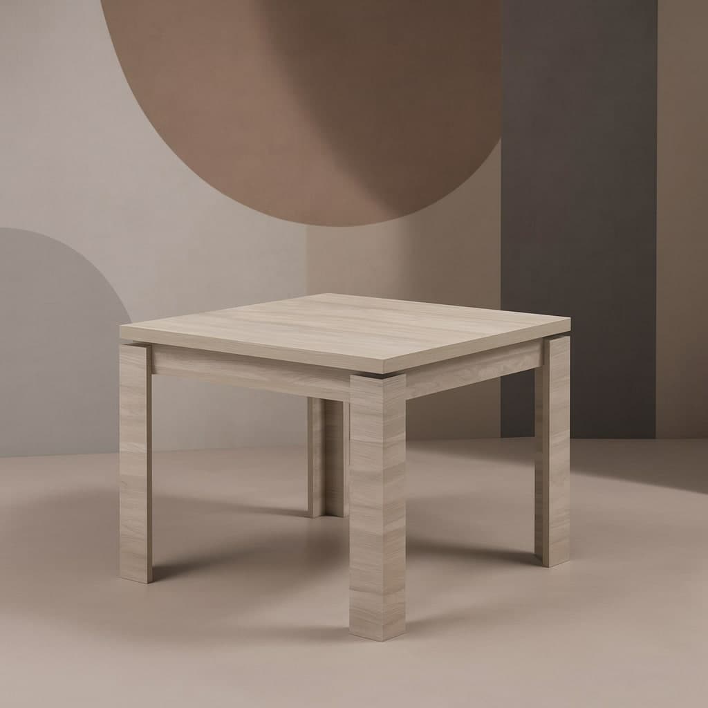 Tavolo "Regulus" con struttura stabile in legno MDF per arredo interno 90/180 x 90 x h 76 cm in Tavoli da sala da pranzo Decor Space - Altamura, commercioVirtuoso.it