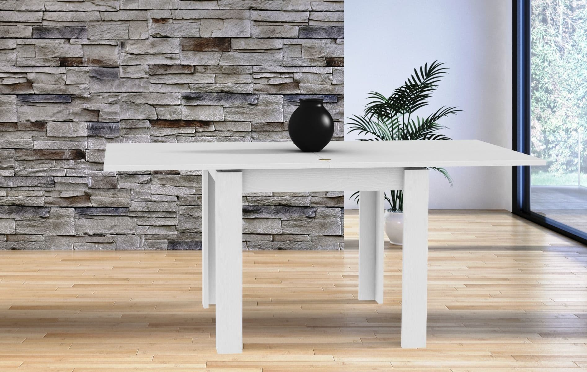 Tavolo "Regulus" con struttura stabile in legno MDF per arredo interno 90/180 x 90 x h 76 cm in Tavoli da sala da pranzo Decor Space - Altamura, commercioVirtuoso.it