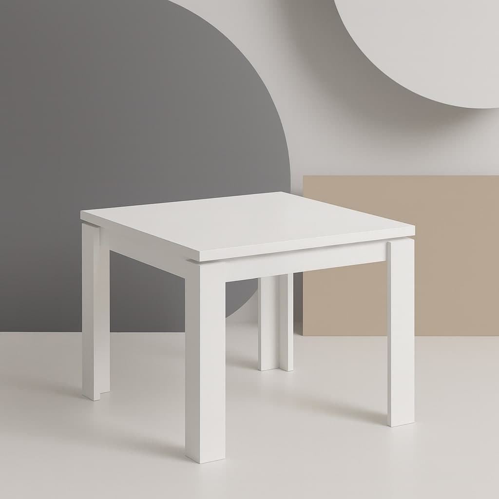 Tavolo "Regulus" con struttura stabile in legno MDF per arredo interno 90/180 x 90 x h 76 cm in Tavoli da sala da pranzo Decor Space - Altamura, commercioVirtuoso.it