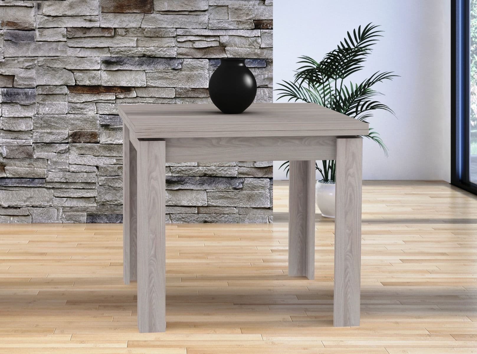 Tavolo "Regulus" con struttura stabile in legno MDF per arredo interno 90/180 x 90 x h 76 cm in Tavoli da sala da pranzo Decor Space - Altamura, commercioVirtuoso.it