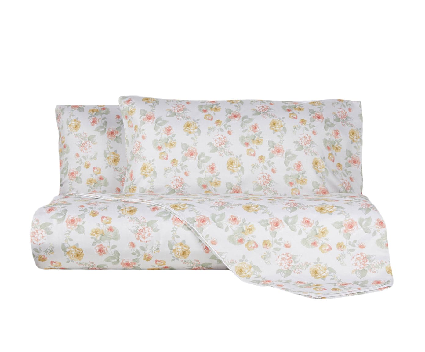Set Copripiumino Federe Parure Copripiumino Raso di Cotone, Made in Italy ROMANCE PESCa - 5