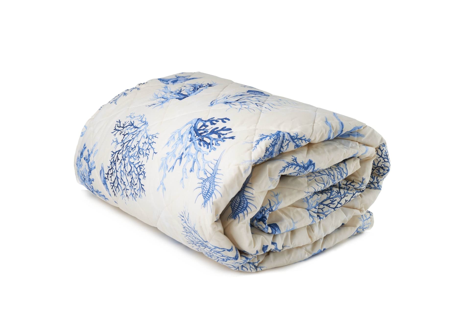 Trapuntino leggero copriletto in cotone imbottitura 100 GR Made in Italy CORALLI BLU in Trapunte Vanita di raso - Sesto San Giovanni, commercioVirtuoso.it