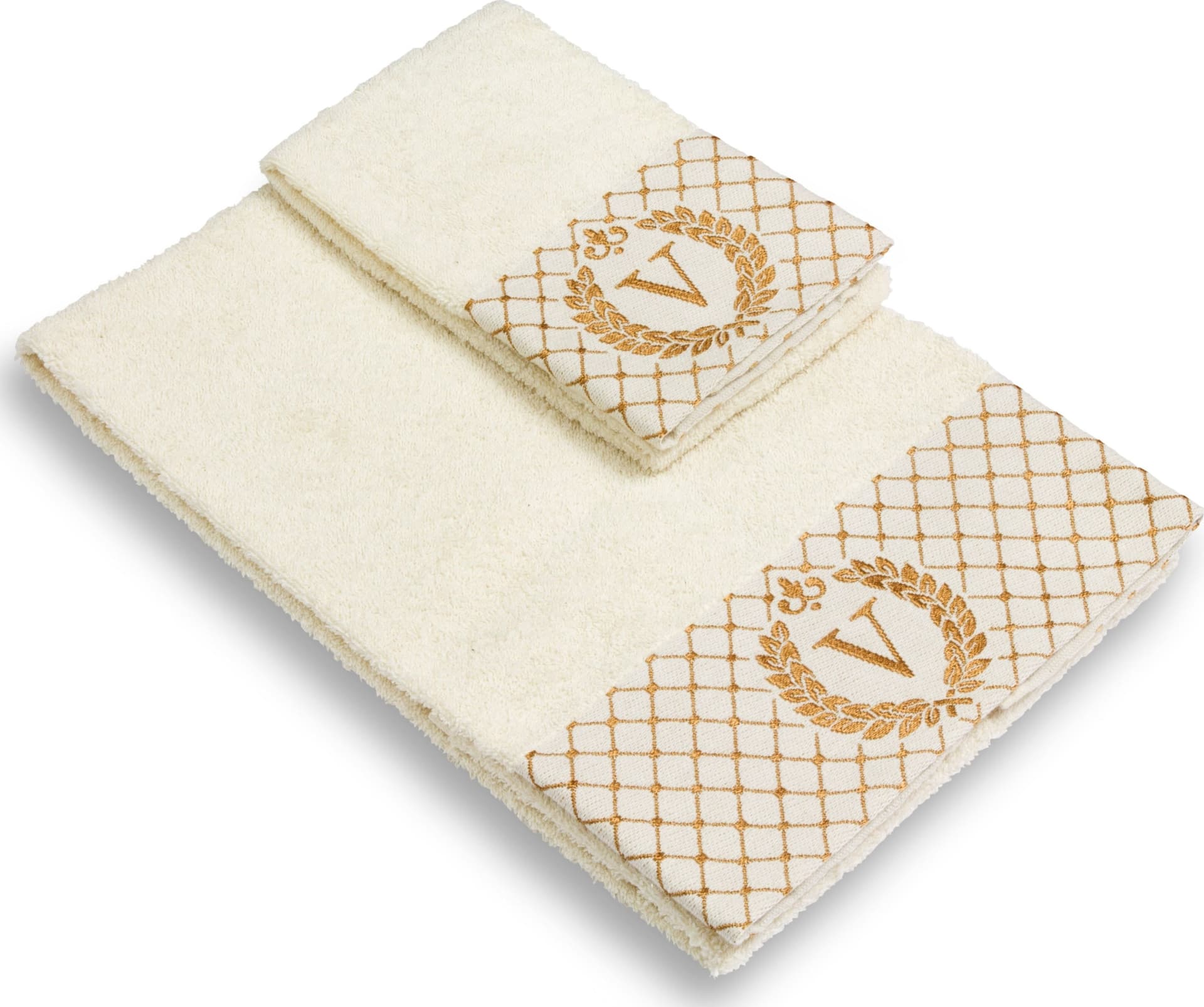 Set 2 asciugamani con iniziale asciugamano viso + asciugamano ospite Made in Italy – Vanita Di Raso