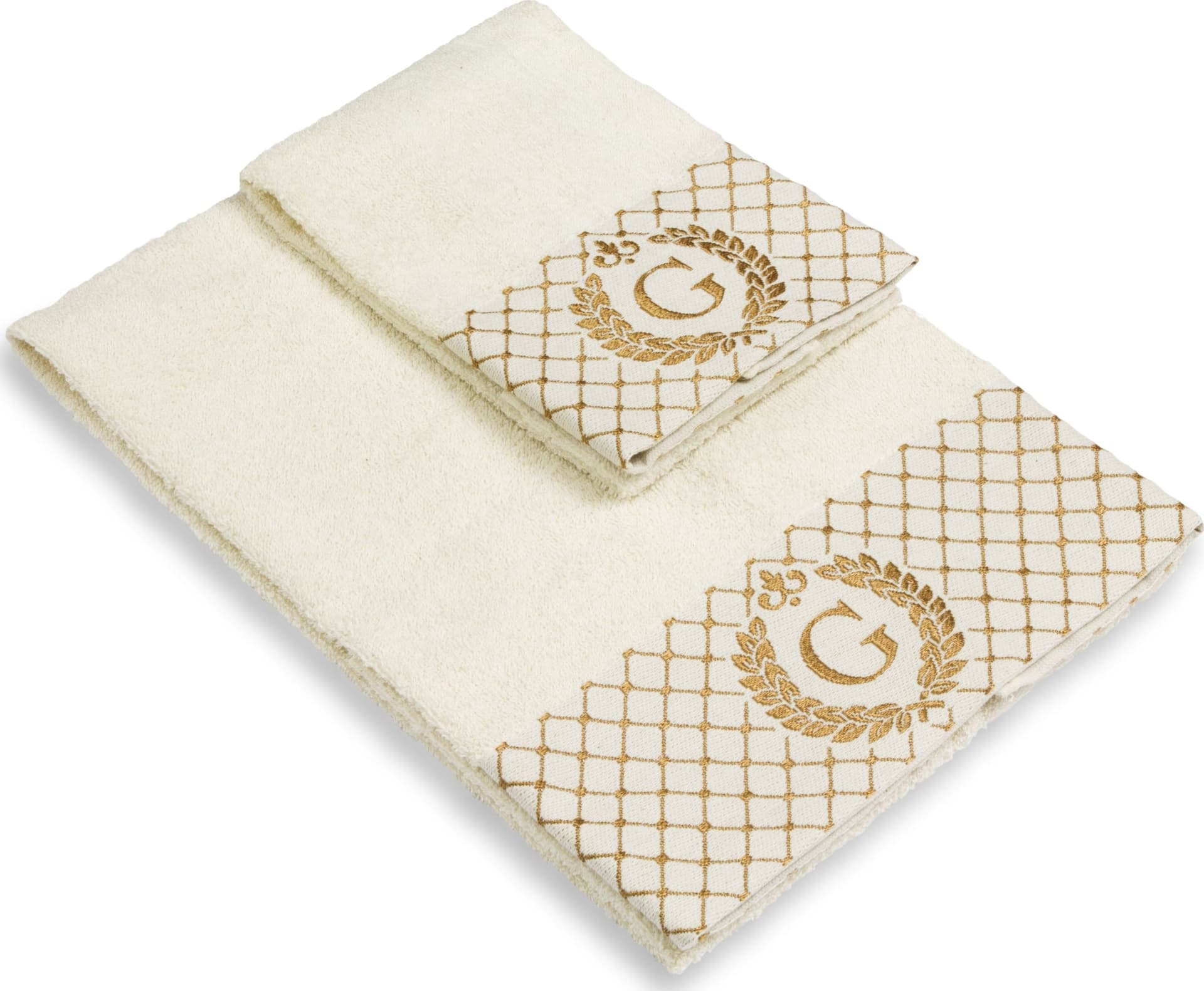 Set 2 asciugamani con iniziale asciugamano viso + asciugamano ospite Made in Italy – Vanita Di Raso