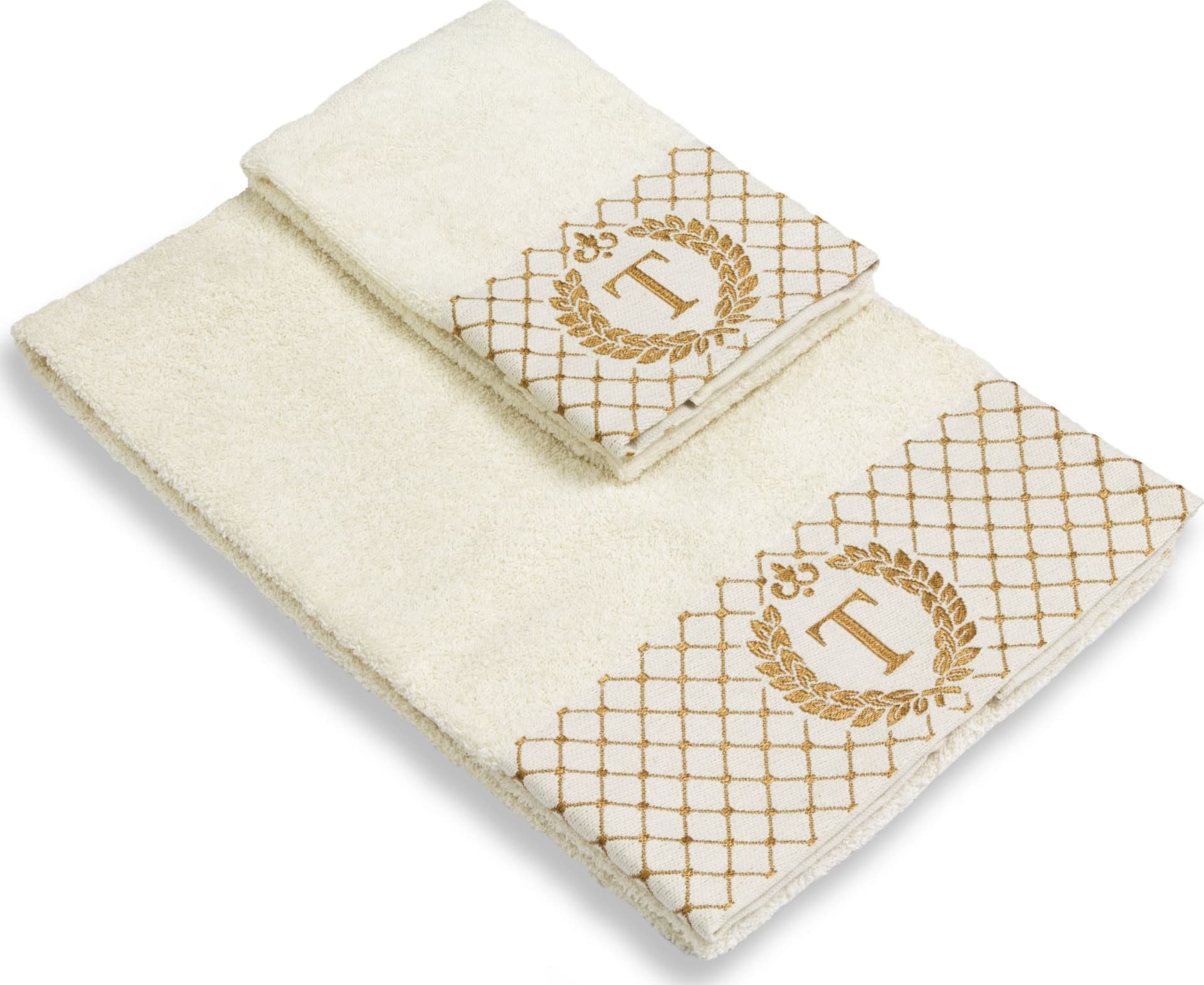 Set 2 asciugamani con iniziale asciugamano viso + asciugamano ospite Made in Italy – Vanita Di Raso