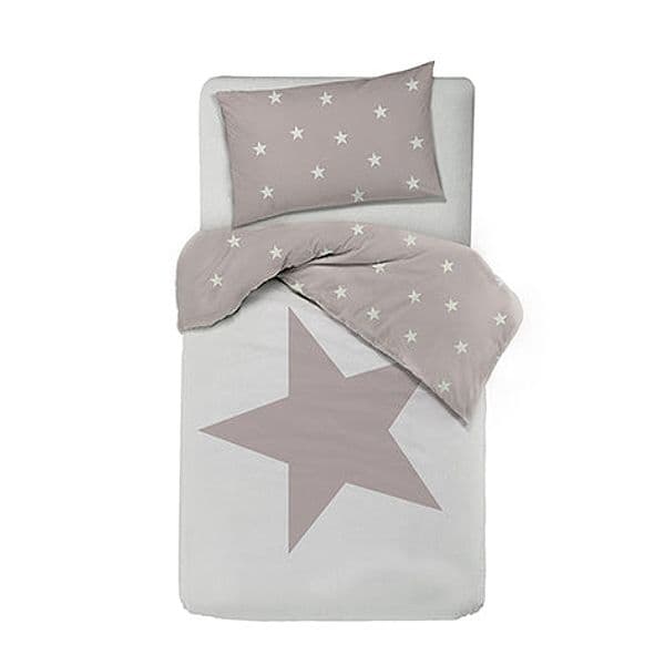 Set copripiumino federe letto 100% cotone stampa digitale STELLA ROSA/STELLINE in Set copripiumini e federe Vanita di raso - Sesto San Giovanni, commercioVirtuoso.it