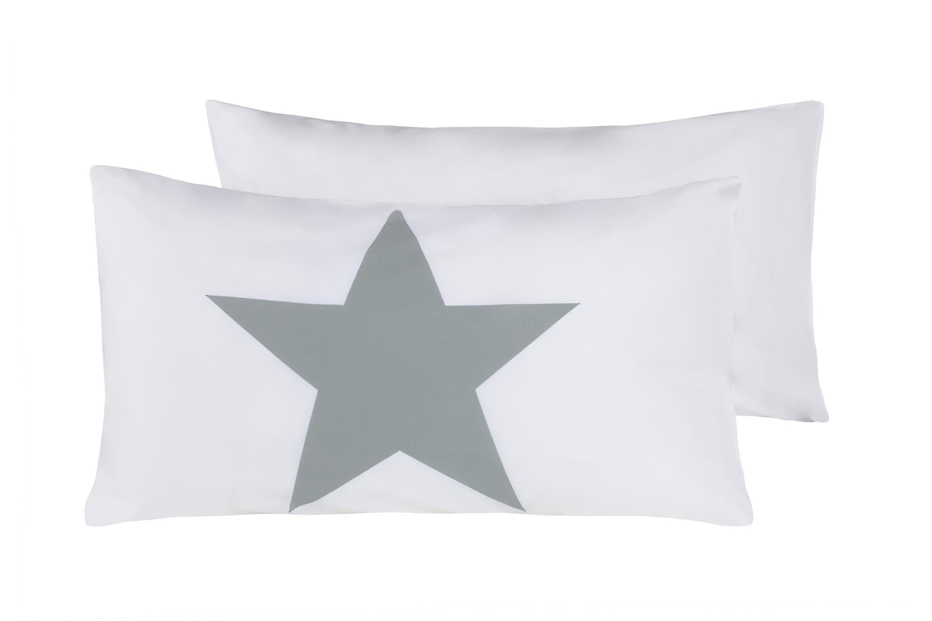 Set copripiumino federe letto 100% cotone stampa digitale STELLA GRIGIO/BIANCO - 4