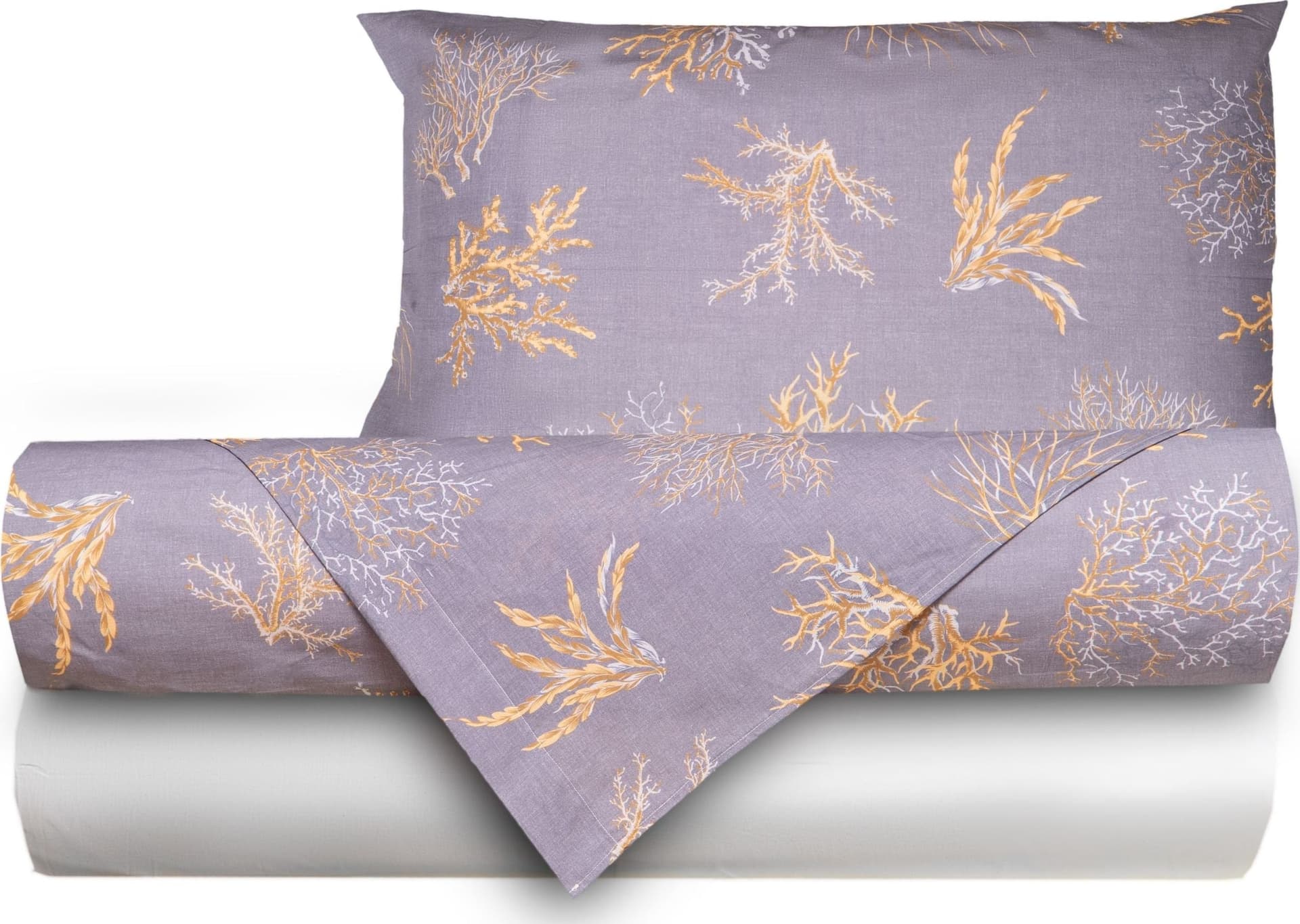 Completo letto lenzuola federe stampa digitale 100% cotone, made in italy  OCEANO GRIGIO/BIANCO - 7