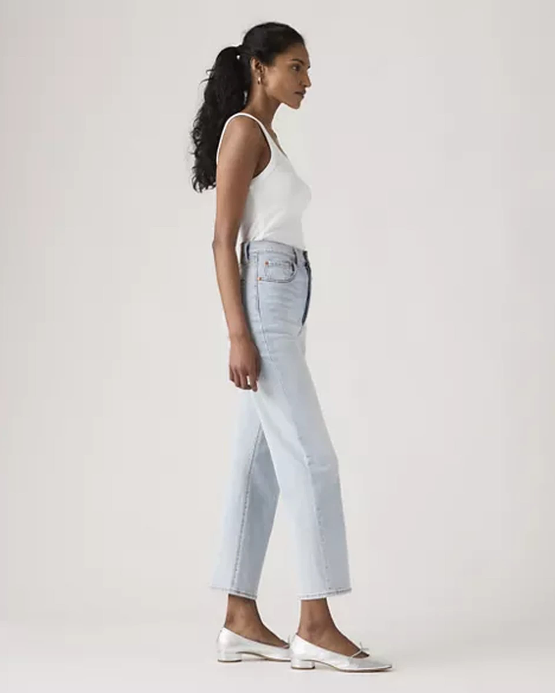 Levi's Ribcage Straight Ankle jeans donna Filter Her vita altissima denim chiaro - 3