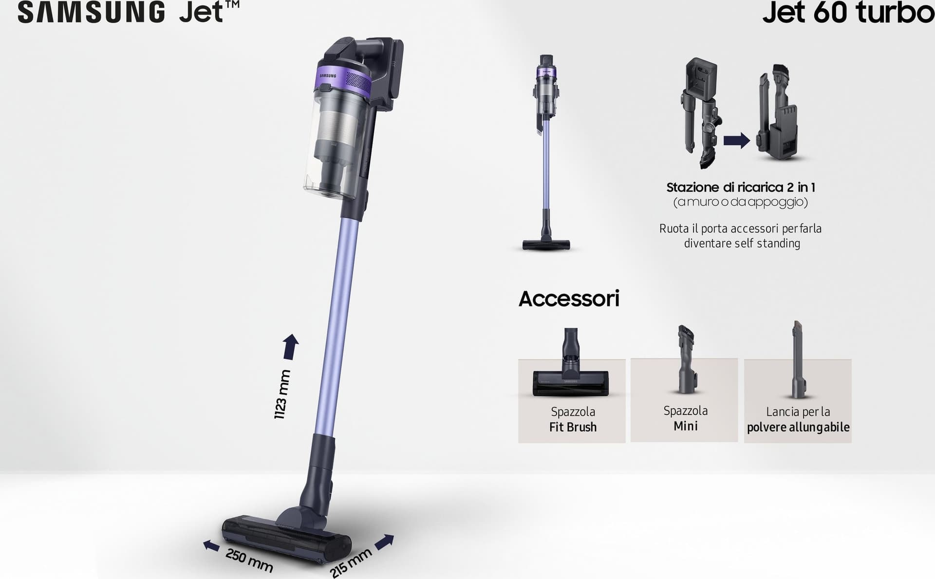 Samsung Aspirapolvere Ciclonico Senza Filo VS15A6031R4 150w Violet - 4