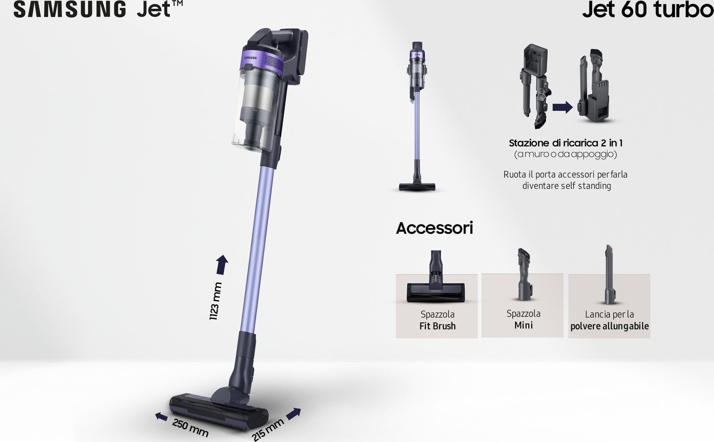Samsung Aspirapolvere Ciclonico Senza Filo VS15A6031R4 150w Violet - 4