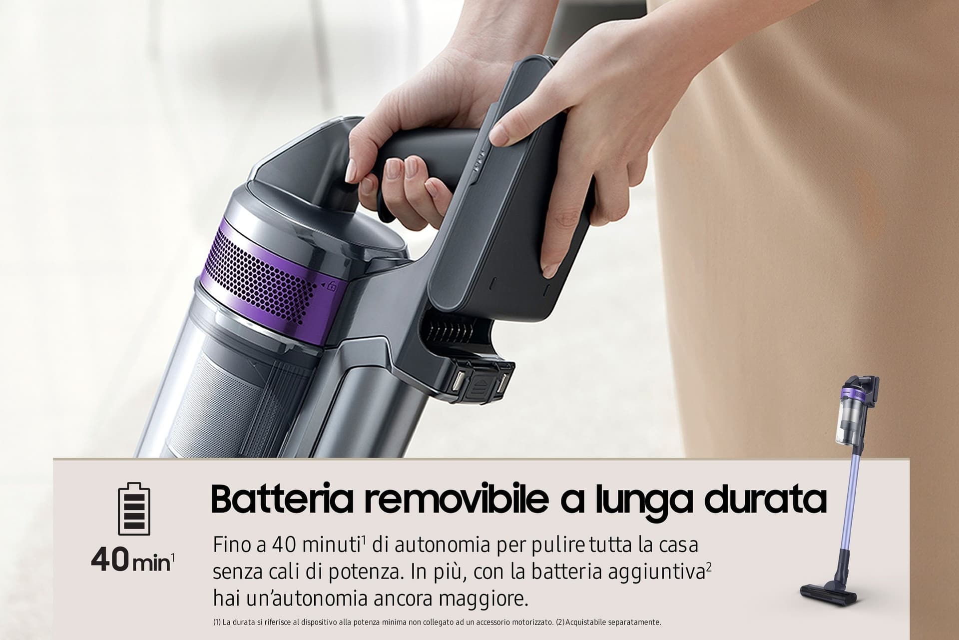 Samsung Aspirapolvere Ciclonico Senza Filo VS15A6031R4 150w Violet - 8