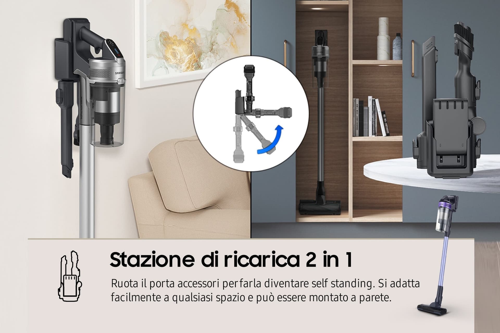 Samsung Aspirapolvere Ciclonico Senza Filo VS15A6031R4 150w Violet - 9