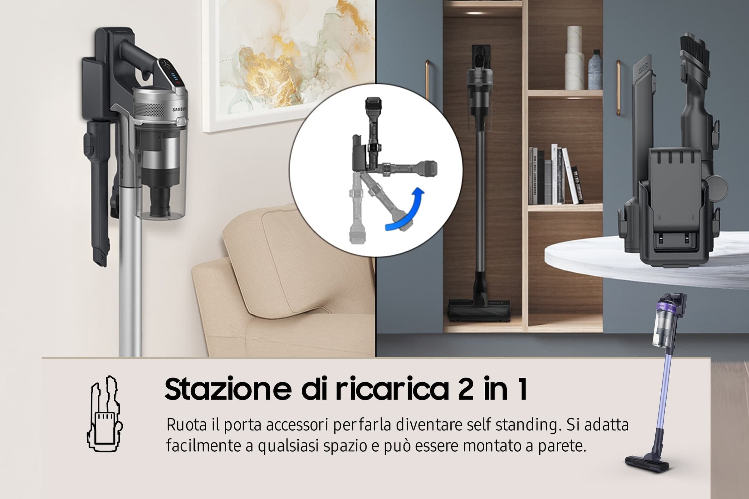 Samsung Aspirapolvere Ciclonico Senza Filo VS15A6031R4 150w Violet - 9